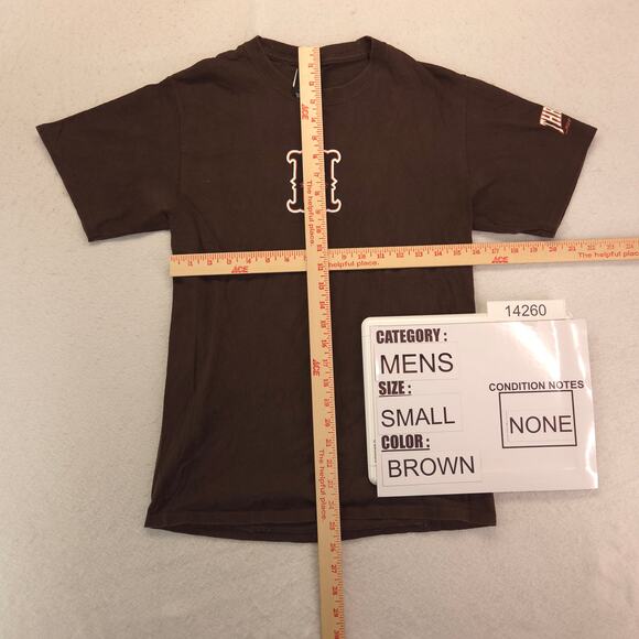 HUF Thrasher Crew Neck Long Sleeve Graphic T Shirt Mens Size Small S Brown - Picture 5 of 9